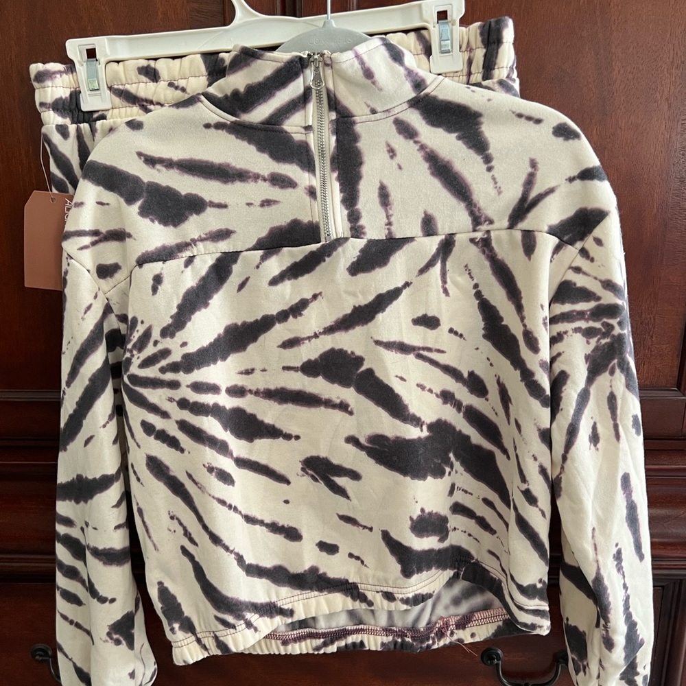 Align Collective two piece set: sweatshirt and sweat shorts- tie dye dark purple
